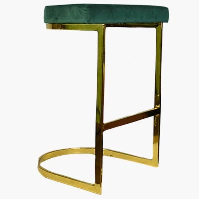 Layto Bar Stool Green Velvet & Gold Leg 75cm