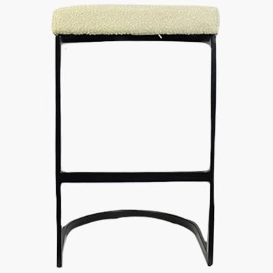 Layto Bar Stool Mink Boucle Fabric & Black Leg 65cm
