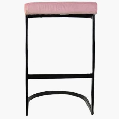 Layto Bar Stool Pink Velvet & Black Leg 65cm
