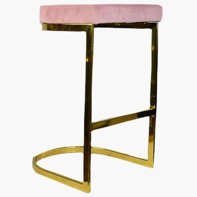Layto Bar Stool Pink Velvet & Gold Leg 75cm