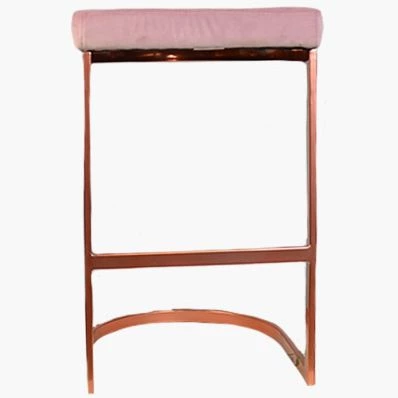 Layto Bar Stool Pink Velvet & Rose Gold Leg 75cm