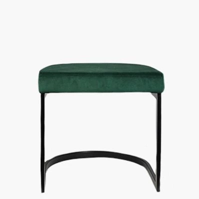 Layto Low Stool Emerald Green Velvet & Black Leg 46cm