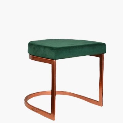 Layto Low Stool Green Velvet & Rose Gold Leg 46cm