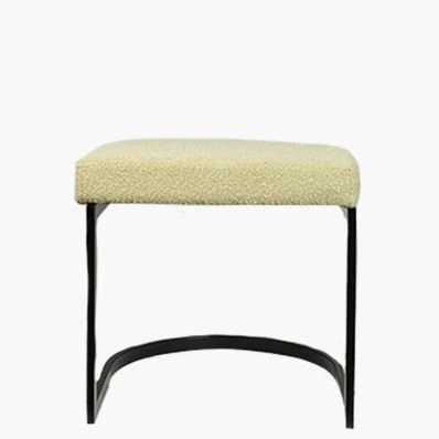 Layto Low Stool Mink Boucle Fabric & Black Leg 46cm