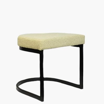 Layto Low Stool Mink Boucle Fabric & Black Leg 46cm