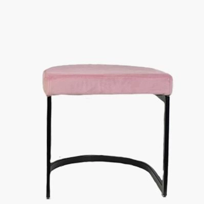 Layto Low Stool Pink Velvet & Black Leg 46cm