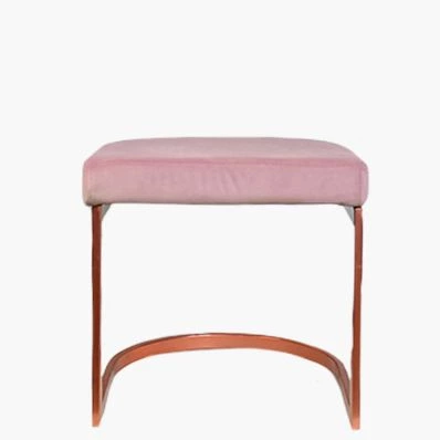 Layto Low Stool Pink Velvet & Rose Gold Leg 46cm