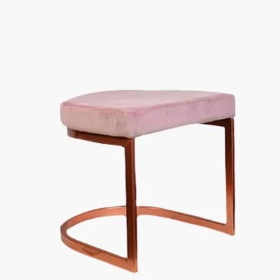 Layto Low Stool Pink Velvet & Rose Gold Leg 46cm