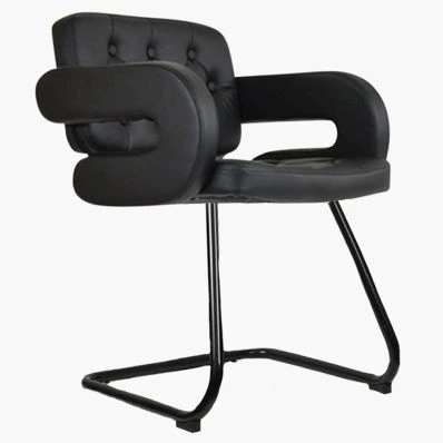 Luce Office Chair Black Faux Leather & Black Base