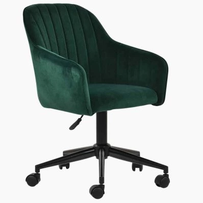 Lule Office Chair Green Velvet & Black