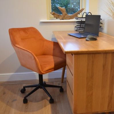 Manta Office Chair Burnt Orange Velvet & Black