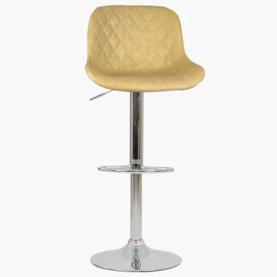 Mason Bar Stool Beige Cream Leather & Chrome Base