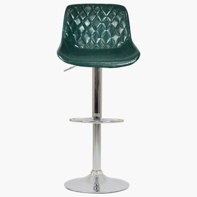 Mason Bar Stool Forest Green Leather & Chrome Base