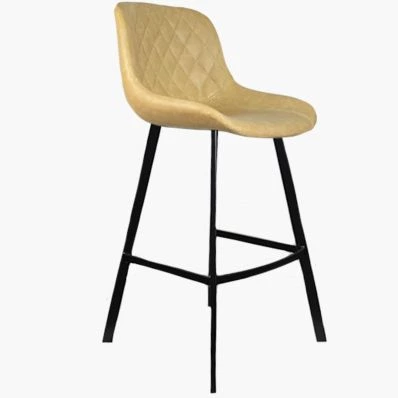 Matteo Bar Stool Cream Leather & Black Leg 65cm