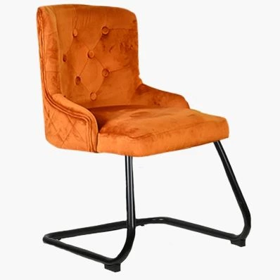 Melton Dining Chair Burnt Orange Velvet & Black Legs