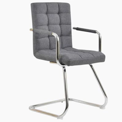 Miami Office Chair Grey Fabric & Chrome