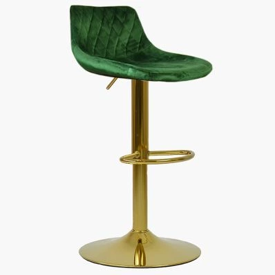 Modena Bar Stool Green Velvet & Gold Base