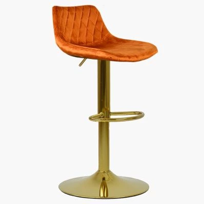 Modena Bar Stool Burnt Orange Velvet & Gold Base