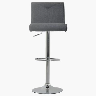 Monaco Bar Stool Grey Fabric & Chrome Base