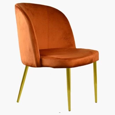 Montadale Dining Chair Burnt Orange Velvet & Gold Legs