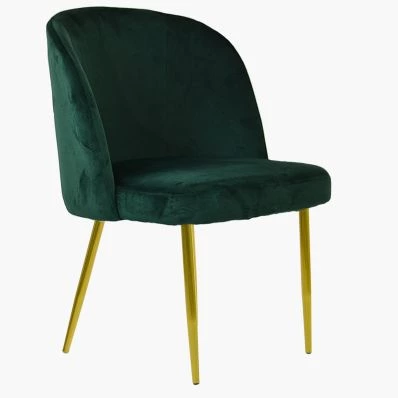 Montadale Dining Chair Green Velvet & Gold Legs