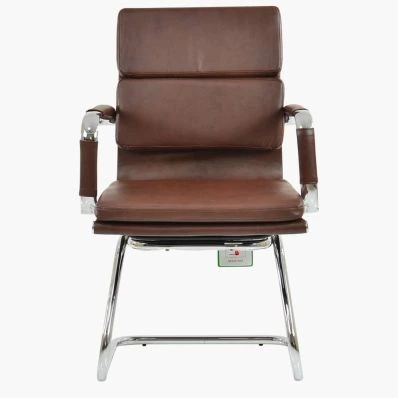 Montreal Office Chair Tan Brown Faux Leather & Chrome