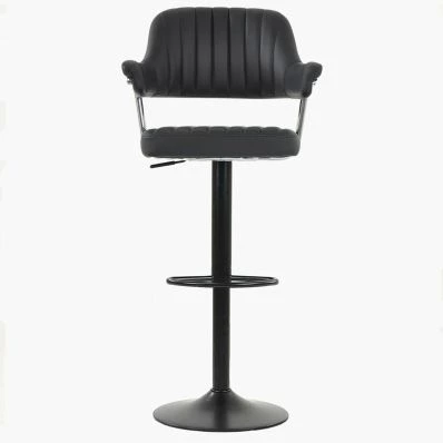 Nova Bar Stool Black Leather & Black Base