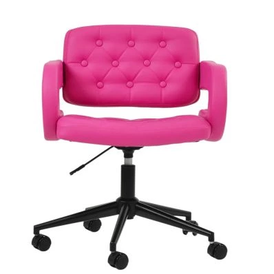 Croyde Office Chair Hot Pink Leather & Black