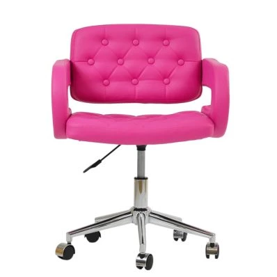 Stanford Office Chair Hot Pink Leather & Chrome