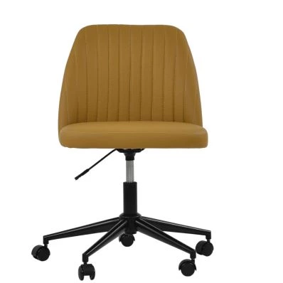 Danbury Office Chair Light Tan Brown Leather & Black