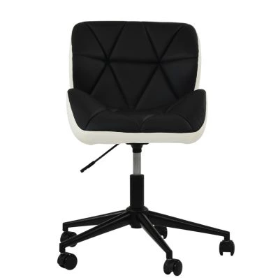 Barnes Office Chair Black & White Faux Leather & Black