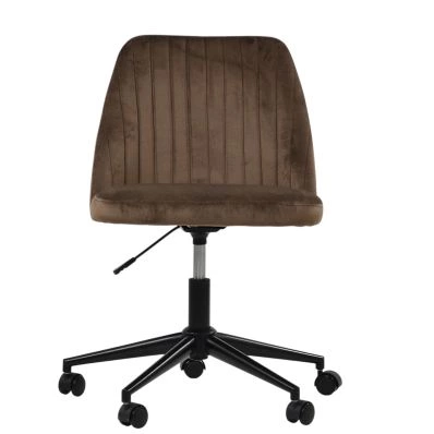 Danbury Office Chair Mocha Velvet & Black