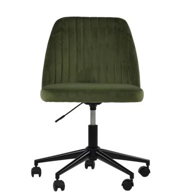 Danbury Office Chair Olive Green Velvet & Black
