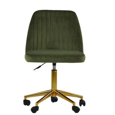 Danbury Office Chair Olive Green Velvet & Gold