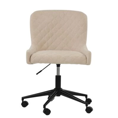 Heron Office Chair Natural Cream Fabric & Black