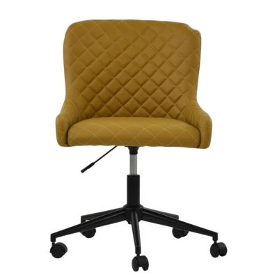 Heron Office Chair Light Tan Brown Leather & Black