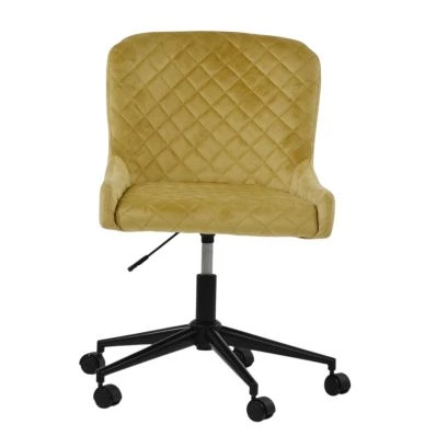Heron Office Chair Camel Velvet & Black