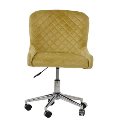 Heron Office Chair Camel Velvet & Chrome