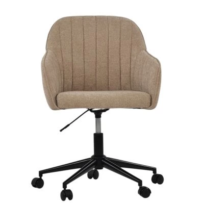 Lule Office Chair Fawn Brown Fabric & Black