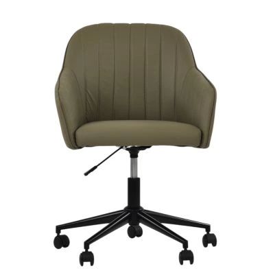 Lule Office Chair Taupe Leather & Black