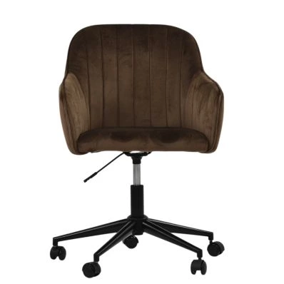 Lule Office Chair Mocha Velvet & Black