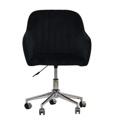 Lule Office Chair Black Velvet & Chrome