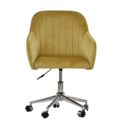 Lule Office Chair Camel Velvet & Chrome