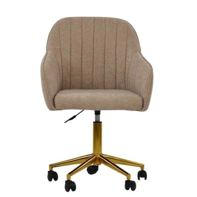 Lule Office Chair Fawn Brown Fabric & Gold