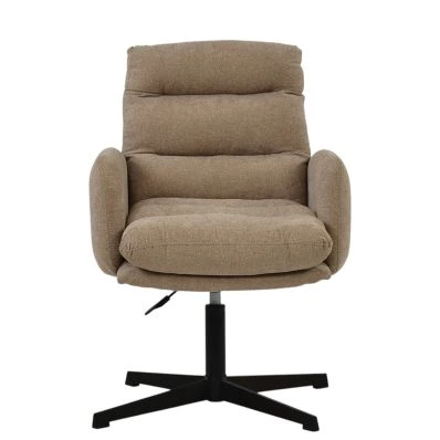 Katarni Office Chair Fawn Brown Fabric & Black