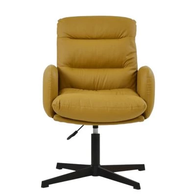 Katarni Office Chair Light Tan Brown Leather & Black
