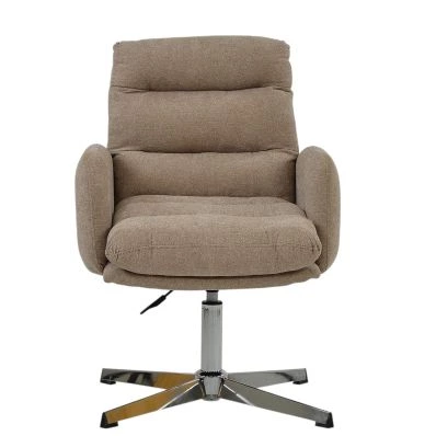 Katarni Office Chair Fawn Brown Fabric & Chrome