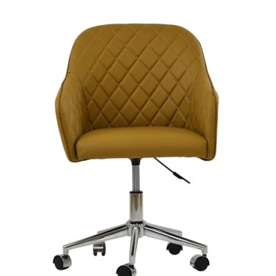 Opus Office Chair Light Tan Brown Leather & Chrome