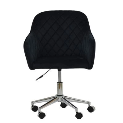 Opus Office Chair Black Velvet & Chrome