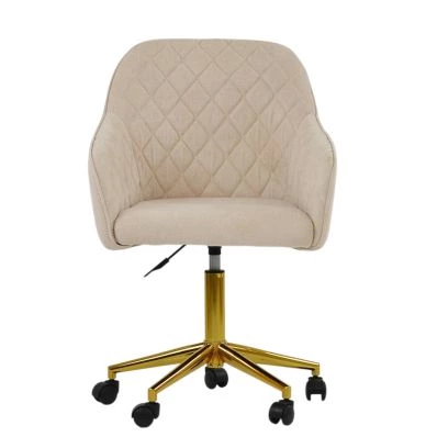 Opus Office Chair Natural Cream Fabric & Gold